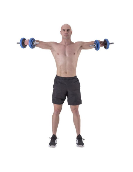 Hms sgg30 bar zestaw ciężarów 2 w 1 (sztanga i sztangielki) 30 kg