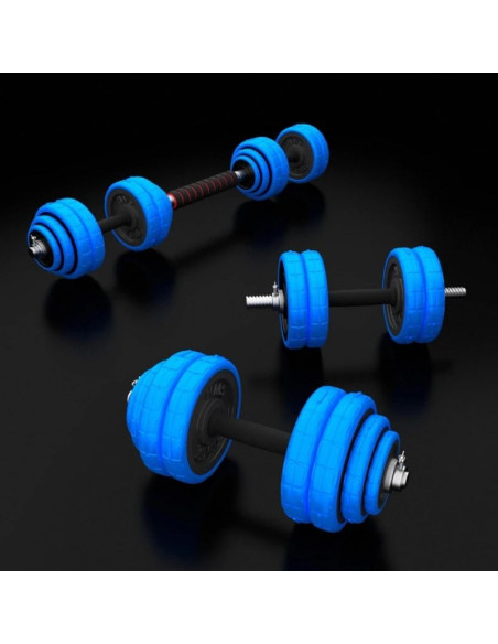 Hms sgg30 bar zestaw ciężarów 2 w 1 (sztanga i sztangielki) 30 kg