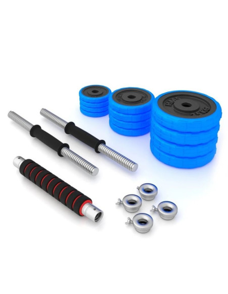 Hms sgg30 bar zestaw ciężarów 2 w 1 (sztanga i sztangielki) 30 kg