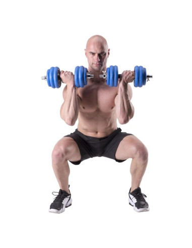 Hms sgg30 bar zestaw ciężarów 2 w 1 (sztanga i sztangielki) 30 kg