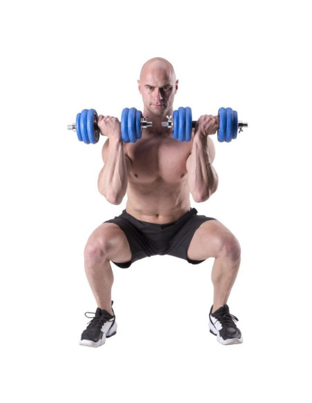 Hms sgg30 bar zestaw ciężarów 2 w 1 (sztanga i sztangielki) 30 kg