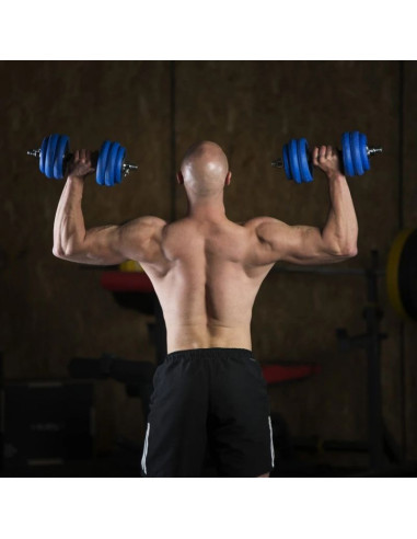 Hms sgg30 bar zestaw ciężarów 2 w 1 (sztanga i sztangielki) 30 kg