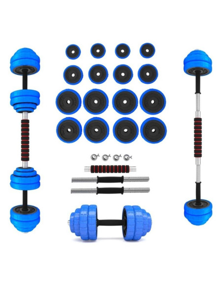 Hms sgg30 bar zestaw ciężarów 2 w 1 (sztanga i sztangielki) 30 kg