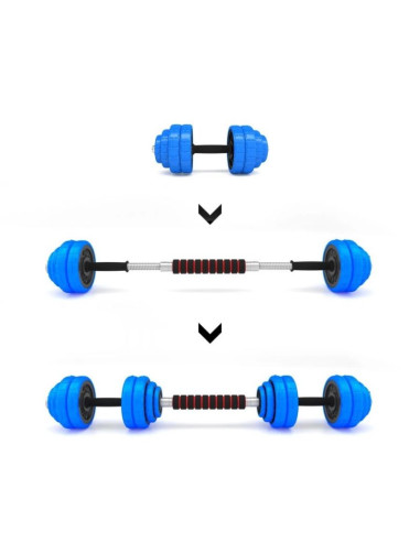 Hms sgg30 bar zestaw ciężarów 2 w 1 (sztanga i sztangielki) 30 kg