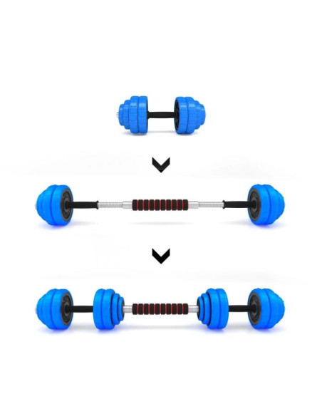 Hms sgg30 bar zestaw ciężarów 2 w 1 (sztanga i sztangielki) 30 kg