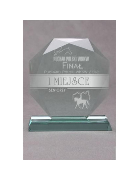 Trofeum szklane grawerowane z etui