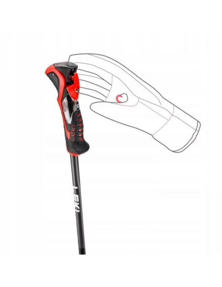 Leki kije 3d airfoil black/red 125