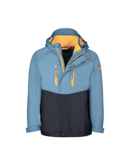 Kurtka wodoodporna dziecięca 3 w 1 trollkids kids bryggen 3in1 jacket zimowa niebieska (418-196)