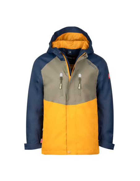 Kurtka wodoodporna 3w1 trollkids kids bryggen 3in1 jacket dla dziewczynki/chłopca zółta (418-331)