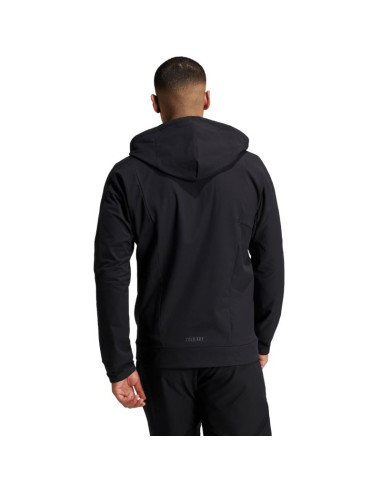 Bluza męska adidas designed for training cold.rdy full-zip hoodie czarna in5607