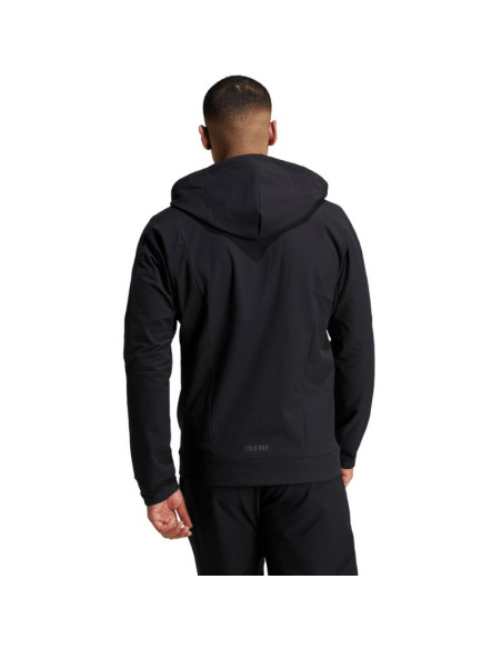 Bluza męska adidas designed for training cold.rdy full-zip hoodie czarna in5607