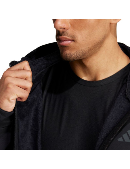 Bluza męska adidas designed for training cold.rdy full-zip hoodie czarna in5607