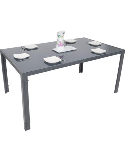 Stół ogrodowy 150x90x73cm ciemny szary