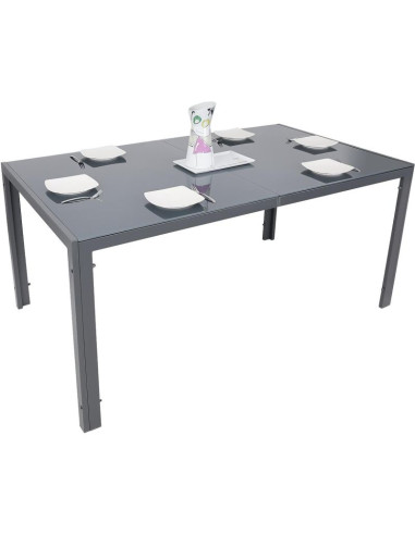 Stół ogrodowy 150x90x73cm ciemny szary