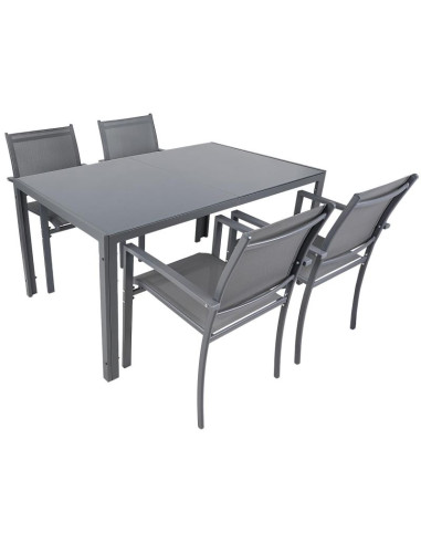 Stół ogrodowy 150x90x73cm ciemny szary