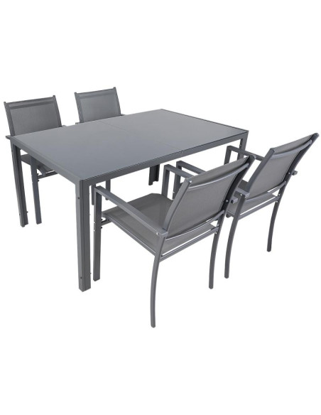 Stół ogrodowy 150x90x73cm ciemny szary