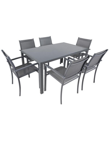 Stół ogrodowy 150x90x73cm ciemny szary