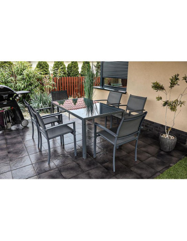 Stół ogrodowy 150x90x73cm ciemny szary