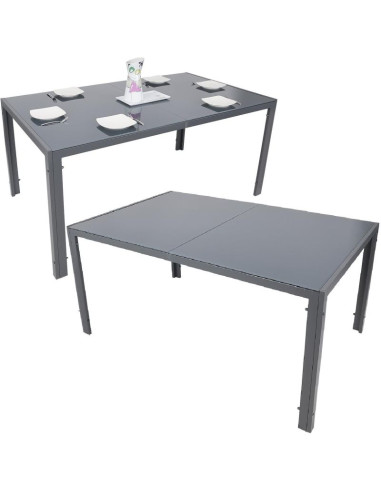 Stół ogrodowy 150x90x73cm ciemny szary