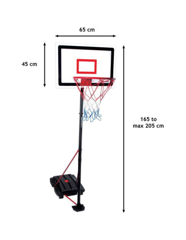 Zestaw regulowany do koszykówki dunlop 1,65-2,05m 3w1