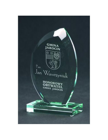 Trofeum szklane grawerowane z etui