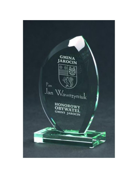 Trofeum szklane grawerowane z etui