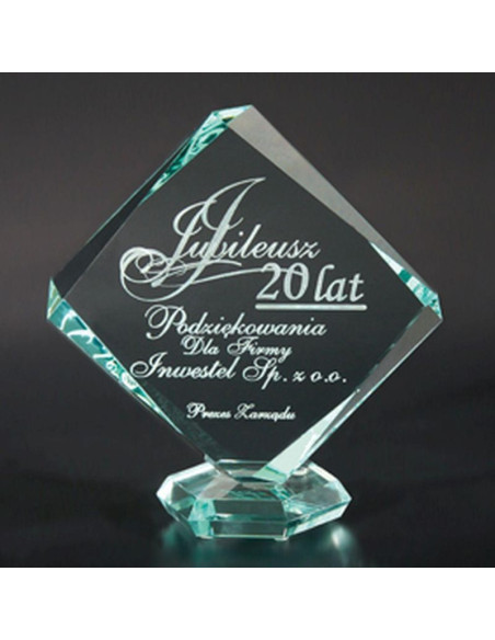 Trofeum szklane grawerowane z etui