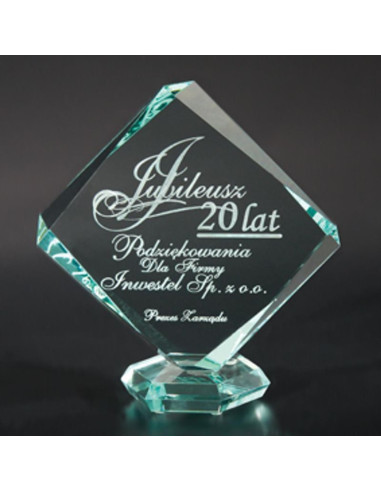 Trofeum szklane grawerowane z etui