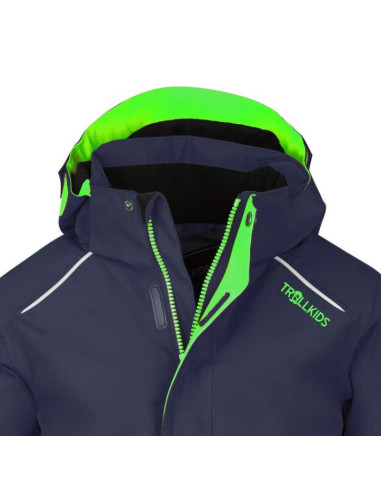 Kurtka z kapturem dziecięca trollkids kids holmenkollen snow jacket pro zimowa granatowa (913-100)