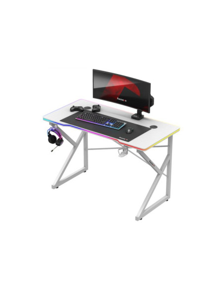 Biurko gamingowe huzaro hero 1.7 rgb white