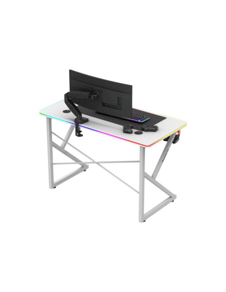 Biurko gamingowe huzaro hero 1.7 rgb white