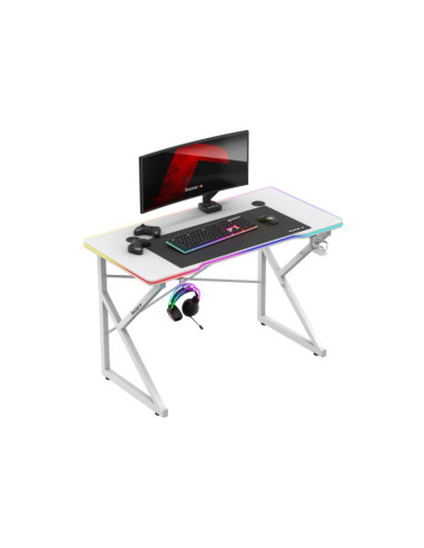 Biurko gamingowe huzaro hero 1.7 rgb white