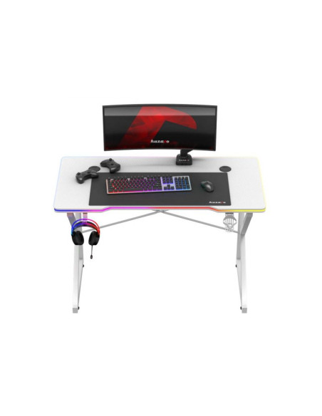 Biurko gamingowe huzaro hero 1.7 rgb white