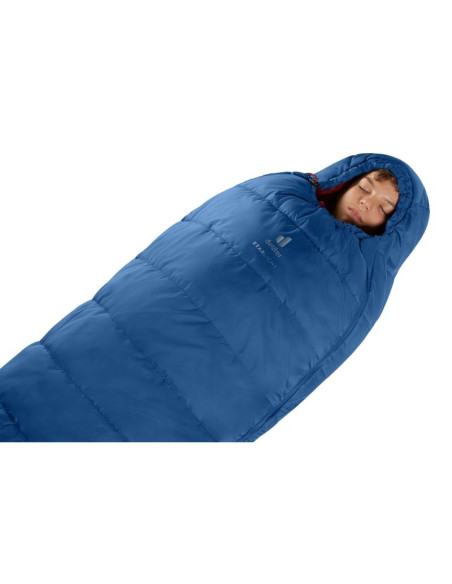 Śpiwór dziecięcy deuter starlight (130-170 cm) - nightblue/redwood
