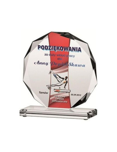 Trofeum szklane z nadrukiem kolorowym luxorjet