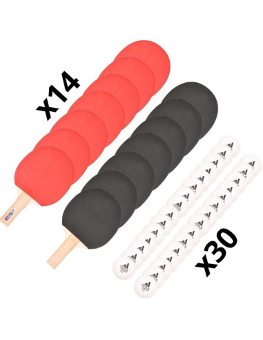 Zestaw do tenisa stołowego joola w torbie 14 rakietki 30 piłeczki