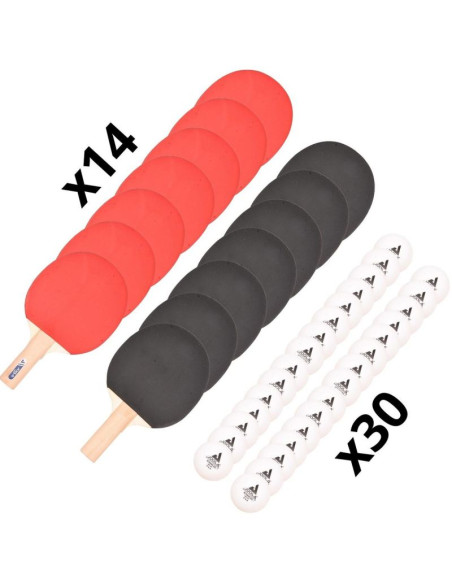 Zestaw do tenisa stołowego joola w torbie 14 rakietki 30 piłeczki