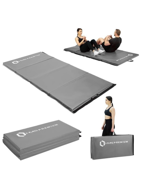 Materac gimnastyczny składany szary 2400x1200x50mm hms mgs01