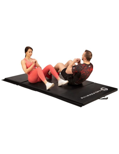 Materac gimnastyczny składany czarny 2400x1200x50mm hms mgs01