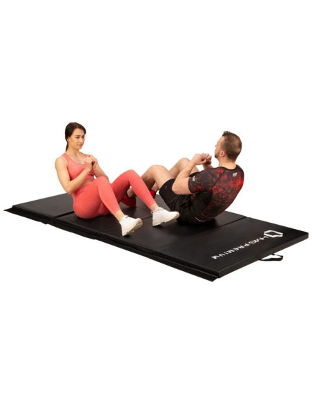Materac gimnastyczny składany czarny 2400x1200x50mm hms mgs01