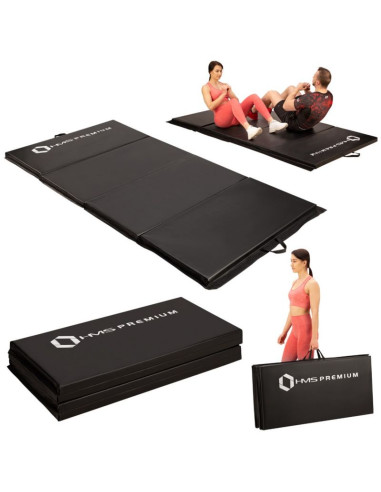 Materac gimnastyczny składany czarny 2400x1200x50mm hms mgs01