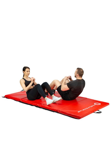 Materac gimnastyczny składany czerwony 2400x1200x50mm hms mgs01