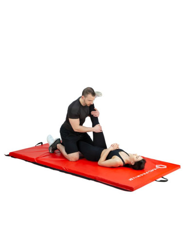 Materac gimnastyczny składany czerwony 2400x1200x50mm hms mgs01