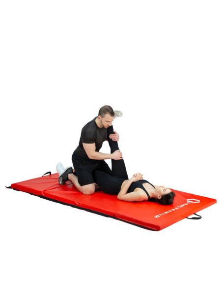 Materac gimnastyczny składany czerwony 2400x1200x50mm hms mgs01