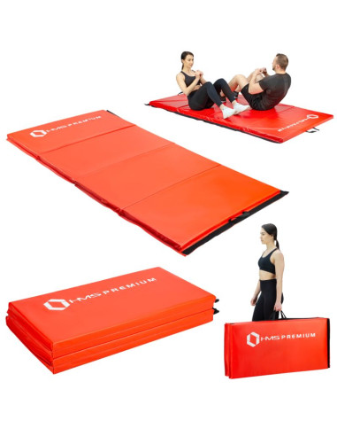 Materac gimnastyczny składany czerwony 2400x1200x50mm hms mgs01