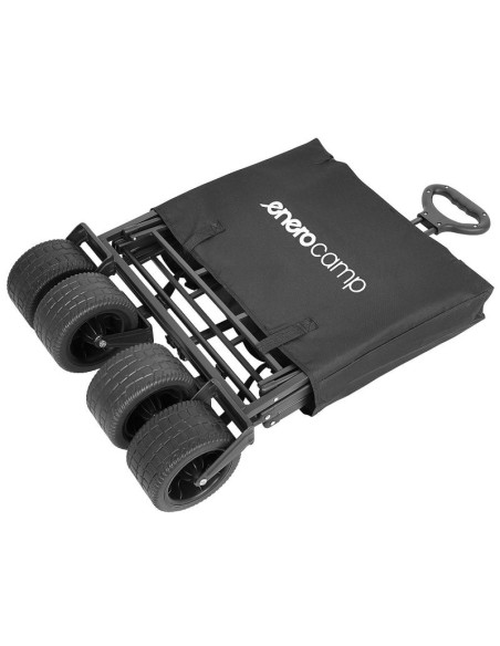 Wózek turystyczno plażowy deluxe składany 90x57x73-96cm z uchwytem czarny