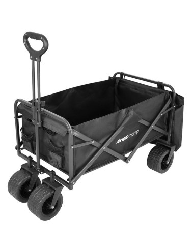 Wózek turystyczno plażowy deluxe składany 90x57x73-96cm z uchwytem czarny