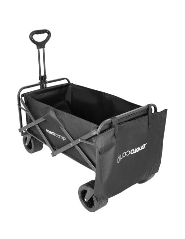 Wózek turystyczno plażowy deluxe składany 90x57x73-96cm z uchwytem czarny