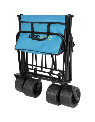 Wózek turystyczno plażowy deluxe składany 66x48x90cm z uchwytem niebieski