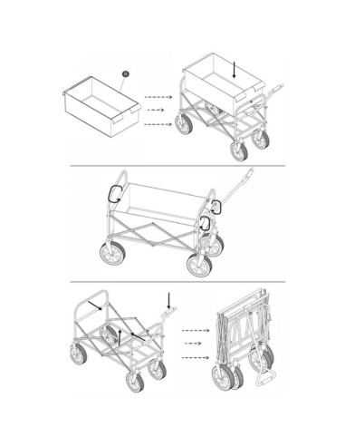 Wózek turystyczno plażowy deluxe składany 66x48x90cm z uchwytem niebieski